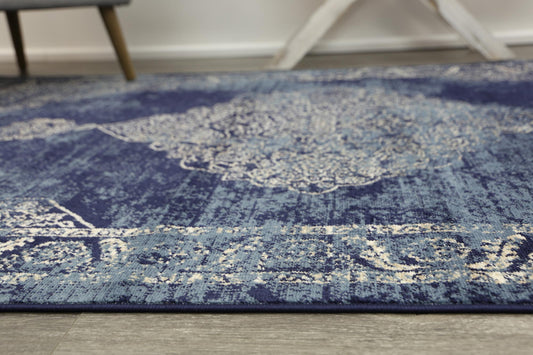 Arya Distressed Navy Rug