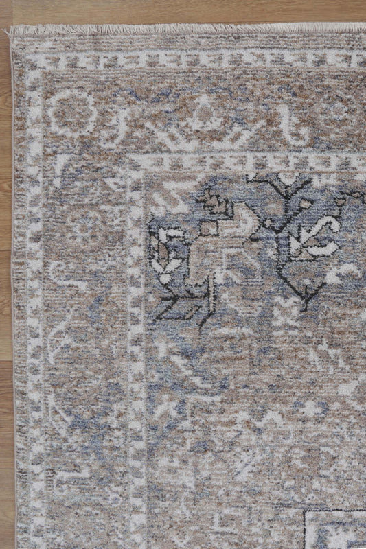 Baltimore Virginia Medallion Transitional Ash Rug