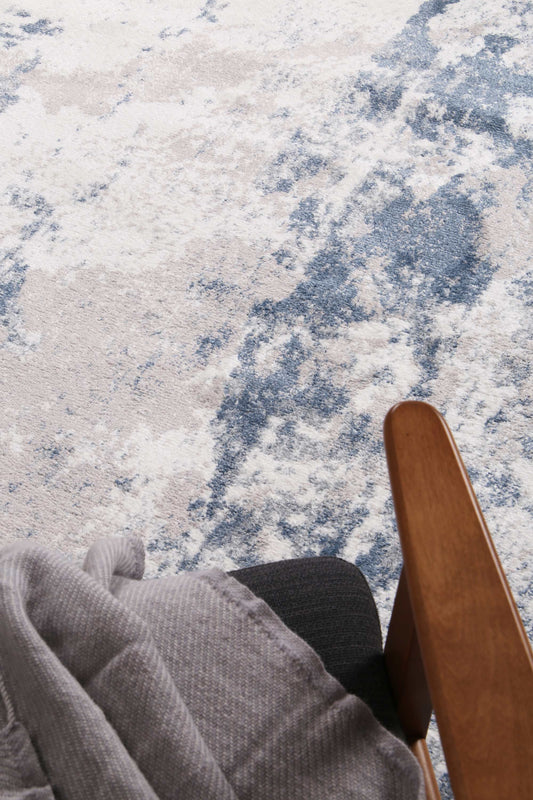 Bergen Abstract Blue and White Rug