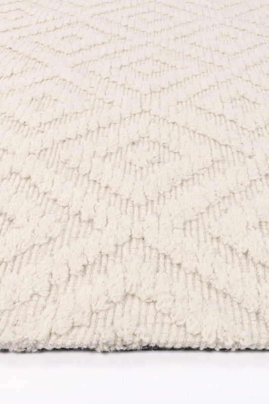 Goa Diamond Wool Blend Cream Rug