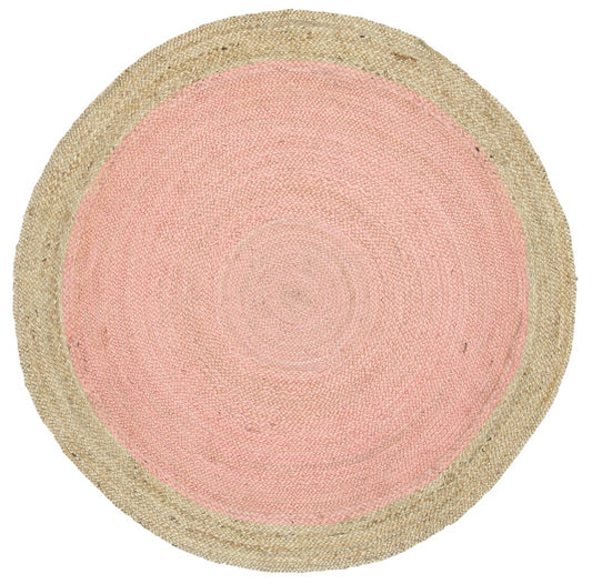 Hampton Centre Pink Jute Round Rug