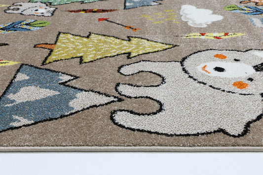 Happy Feet Mini Mountaineers Grey Kids Rug