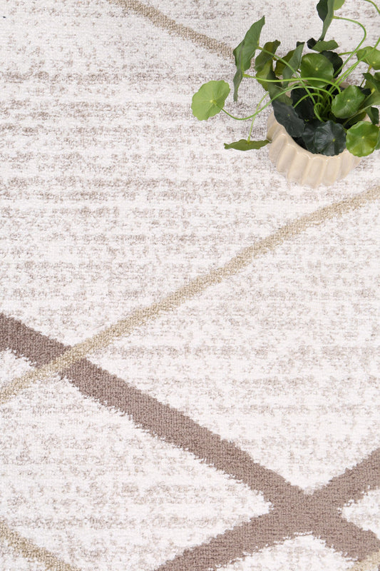 Kimberley Lattice Latte Contemporary Rug