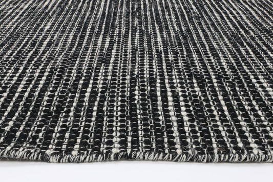 Nordic Black & White Reversible Wool Rug