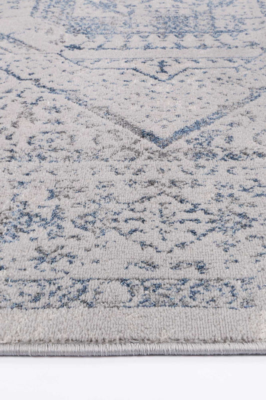 Porto Luna Cream & Blue Traditional Rug