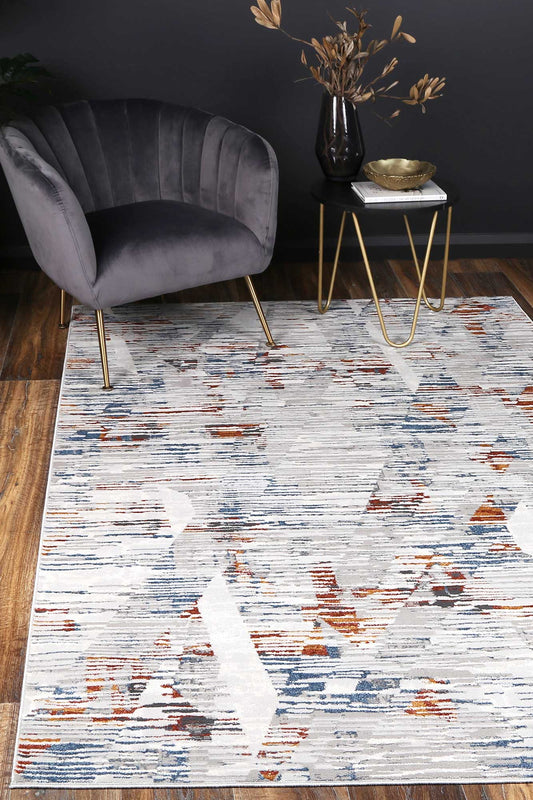 Porto Michael Grey & Multi Abstract Rug