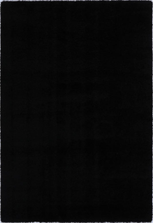 Puffy Soft Shag Black Rug