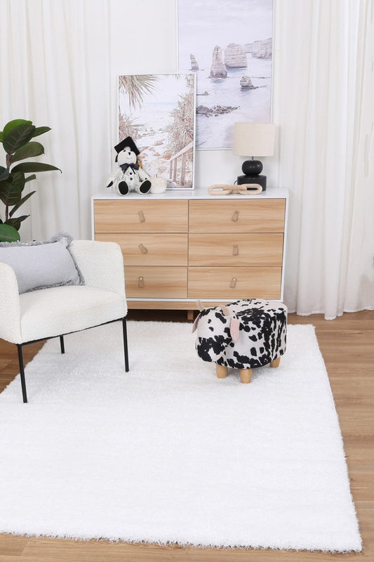 Puffy Soft Shag White Rug