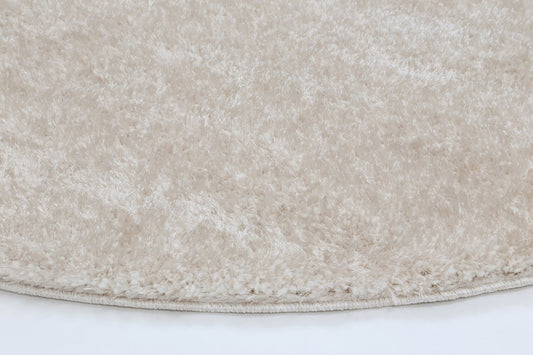 Puffy Soft Shag Round Rug Ivory