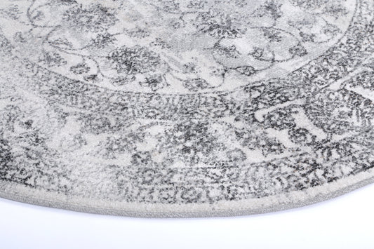 Salsa Serena Grey & Ivory Round Rug