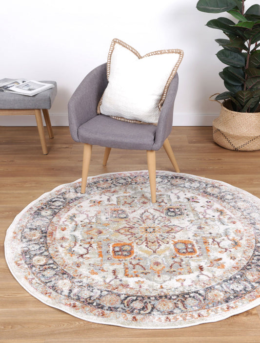 Santa Fe Morelia Vintage Cream Round Rug