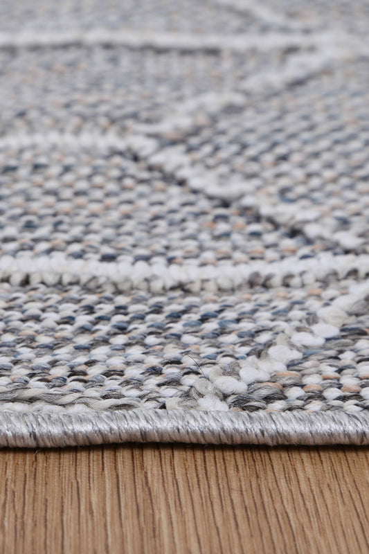 Vanuatu Sikua Grey Geometric Flatweave Rug