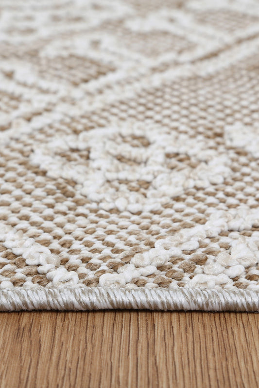 Vanuatu Waita Beige Tribal Flatweave Rug