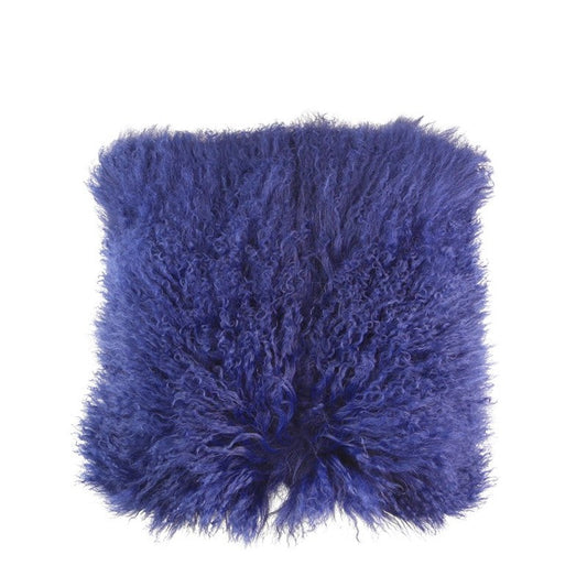 Okal Fur Lambswool Cushion Navy 40cm x 40cm