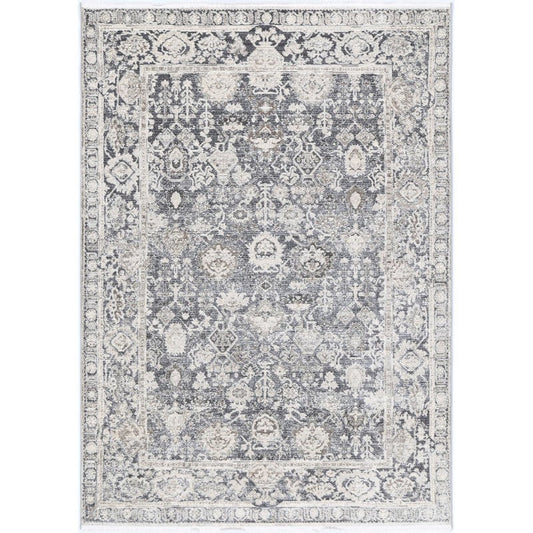 Astra Floral Rug Grey