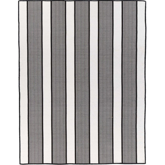Miami Black Stripe Indoor Outdoor Rug