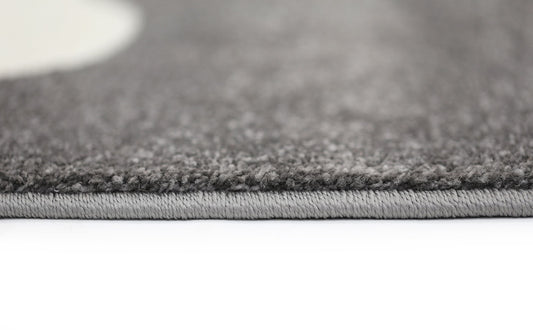 Piccolo Dark Grey and White Cloud Kids Rug
